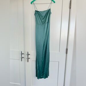 Reformation Teal Silk Frankie Dress Petite Size 0